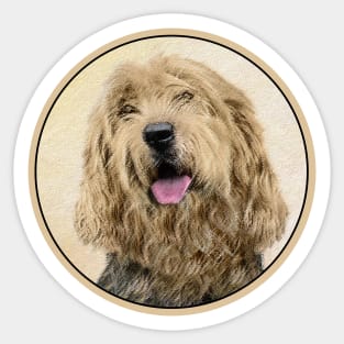 Otterhound Painting - Cute Original Dog Art Sticker